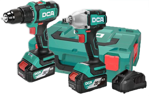 Combo Taladro/Atornillador Y Llave de Impacto - 20vt ADKIT 28 (TYPE EK) Brushless DCA