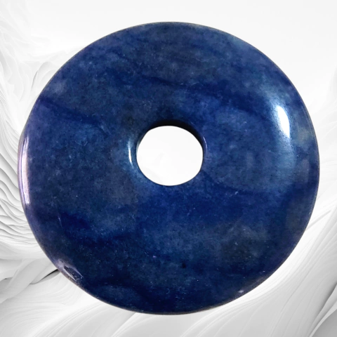 Piedra Pi de Cuarzo Azul Natural (Aventurina) | Amuleto de Calma y Enfoque