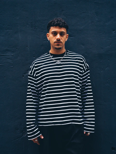 Striped Black & White LS - comprar online