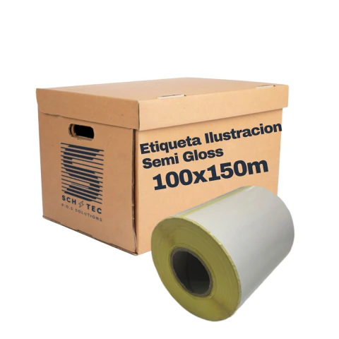 Etiqueta Autoadhesiva Ilustracion Semi Gloss 100x150 - 1 Banda - Blanco
