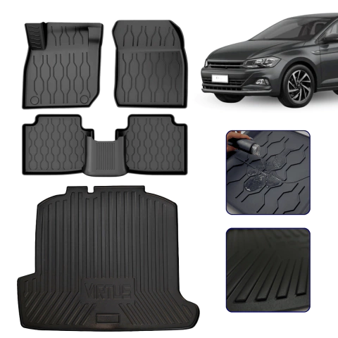Kit Linha Premium - Tapete com Borda Elevada + Protetor de Porta Malas para Virtus Todos os Anos - comprar online