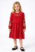 Vestido Rojo para Niña Bordado Floral - comprar en línea
