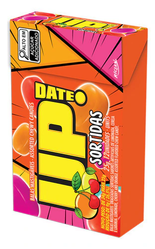 Bala Mastigável Up Date Frutas 12 Caixinhas de 25g