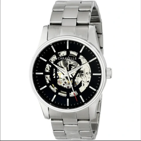 Relógio Caravelle New York 43a124 Automático Aço Inoxidável Prateado Prateado Preto