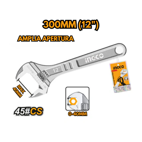 LLAVE AJUSTABLE 0-35MM 12" 300MM