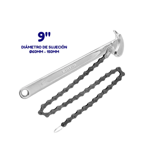 LLAVE SACA FILTRO 9" CADENA 520MM 60-150MM