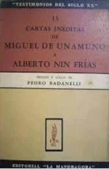 13 Cartas Inéditas De Miguel De Unamuno A A. Nin Frias
