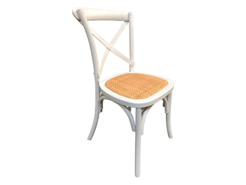 Sillas Cross De Madera Blanco Claro Premium Para Bar Cafe Cocina Comedor