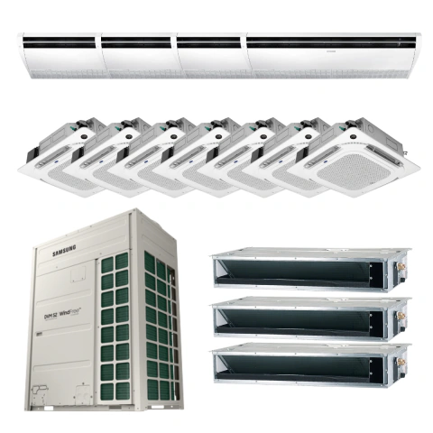 DVM S2 18 HP Samsung (4 K7 4 Vias 9.000 + 3 K7 4 Vias 12.000 + 3 Duto 18.000 + 4 PIS0 TETO 24.000 BTUs) 220V/380V Tri
