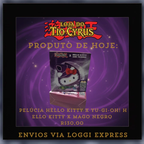 Pelúcia Yu-Gi-Oh Hello Kitty Mago Negro