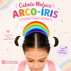 Itens Cabelo Maluco Penteado Criativo Tema Arco-iris Divertido Festas Escolas Aproveite! na internet