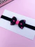 Tiara na meia de seda preto com corações pink - comprar online
