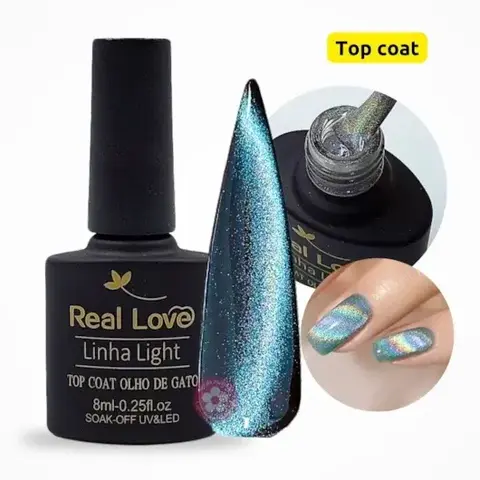 TOP COAT OLHO DE GATO REAL LOVE 8M
