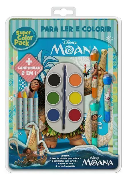 Atividade Infantil Moana para ler e colorir