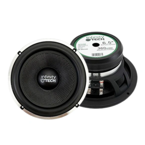 Infinity Tech Juego De Parlantes Midrange 6.5" 90W RMS – 360W Máx. – 4 Ohms