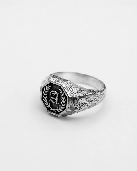 Anel Inicial Hex - Prata 925 Personalizado - comprar online
