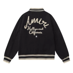 Amiri Letterman Jacket Preta & Azul - comprar online