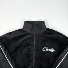 Corteiz Velour Track Jacket Black na internet