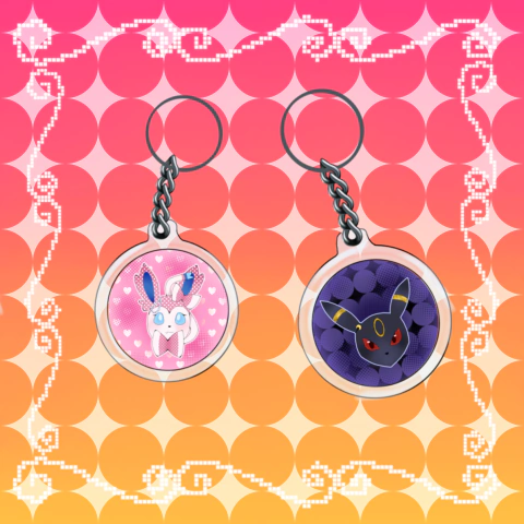 Chaveiros Sylveon e Umbreon