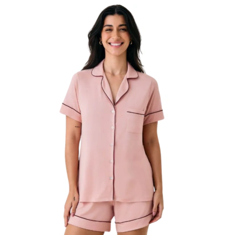 Short Doll em Viscose com Vivo Contrastante HOPE
