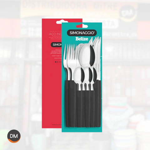 CUBIERTO SIMONAGGIO X 16 M/ PLAST. BLISTER