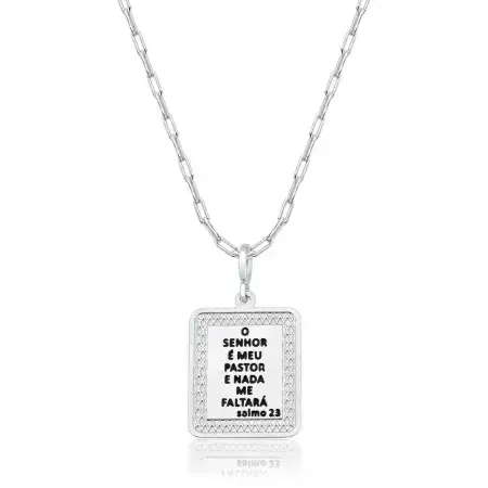 Colar Masculino "senhor É O Meu Pastor" Prata 925