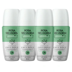 Kit 4 Desodorantes Clareador Rosa Selvagem Erva Doce 85ml