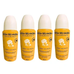Kit 4 Desodorante Roll on Arma Secreta 85ml Rosa Selvagem