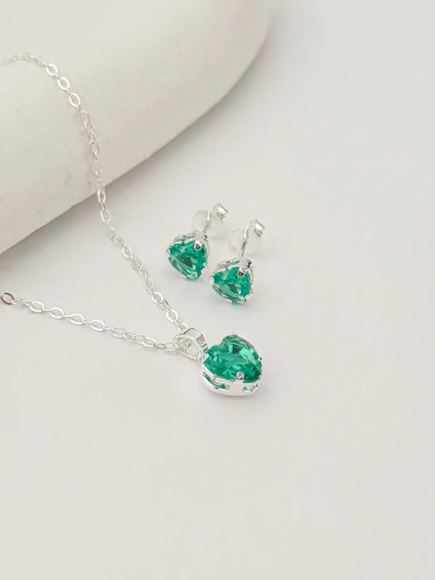 Conjunto coração turmalina