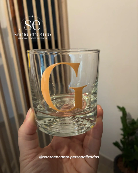 Copo Whisky Personalizado com Inicial