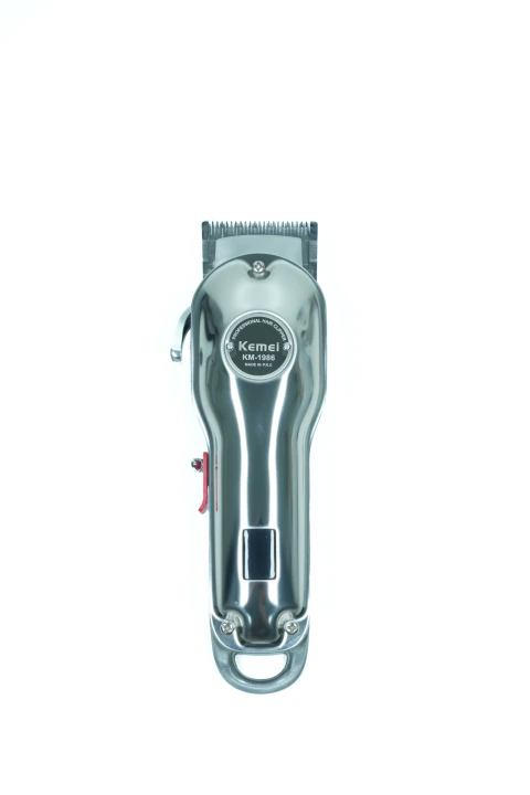 Máquina de Cortar Cabelo Profissional Kemei KM-1986 All Metal em Aço Inox Bivolt