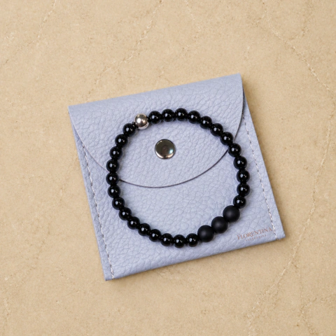 Pulsera Elástica Ónix Negra Minimalista