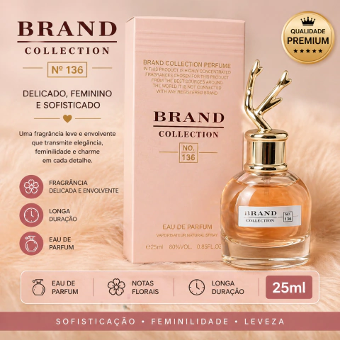 Perfume Brand Collection Nº 136 Feminino 25ml – Elegante, Suave e Sofisticado