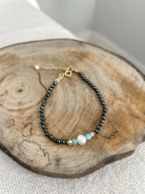 Pulseira Hematita e Amazonita