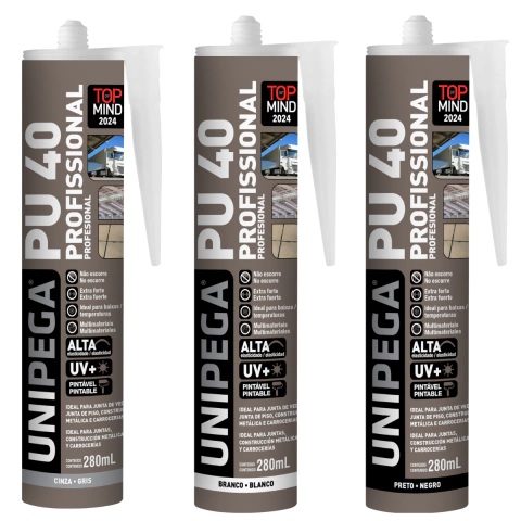 Adesivo Cola PU40 Unipega Selante Vedação Juntas Dilatação 280ml/400g
