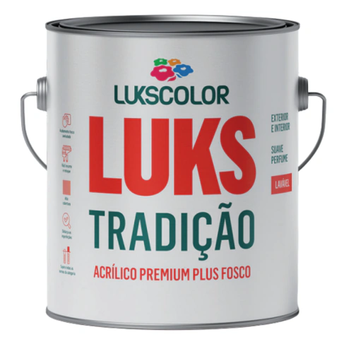 Tinta Acrílica Premium Lavável Tradição Lukscolor Sem Cheiro 3,6L