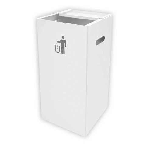 Cesto de pie blanco 30lts con cenicero desmontable 0441 UCM