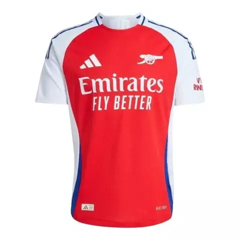 Camisa Arsenal I 24/25 - Jogador Masculina - Branca com detalhes em azul e vermelho
