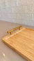 Bandeja de Bambu com Alça Dourada 32,5cm X 23,5cm - comprar online