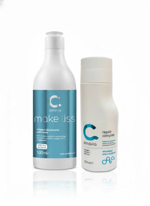 Kit Alisamento Amavia Progressiva Shampoo Anti Resíduo