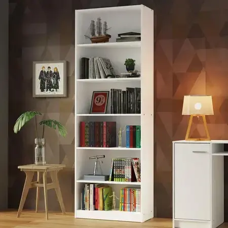 Estante Office Multiuso 6 Nichos Branca
