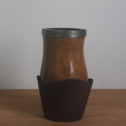 Cuia Artesanal com Virola em Alpaca 10mm - comprar online
