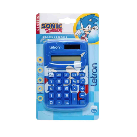 CALCULADORA 8 DIGITOS COM ENERGIA SOLAR E CARTELA DE ADESIVO SONIC LETRON - comprar online