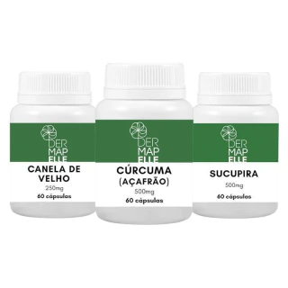 COMBO | Canela de Velho 250mg + Sucupira 500mg + Cúrcuma (Açafrão) 500mg - comprar online