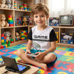 Imagem do Conjunto Infantil Camiseta e Short Gamer White | Menino