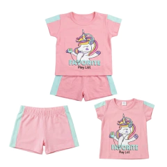 Imagem do Conjunto Infantil Camiseta Unicórnio e Short L Pink | Menina
