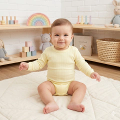 Imagem do Conjunto Body Longo com Botão no Ombro e Mijão Yellow