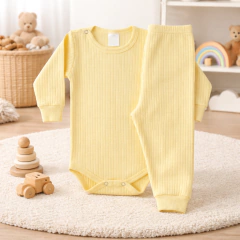 Conjunto Body Longo com Botão no Ombro e Mijão Yellow - loja online