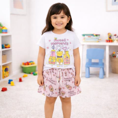 Conjunto Infantil Camiseta e Short Sweet White | Menina - Tatai Baby | Moda Bebê e Enxoval