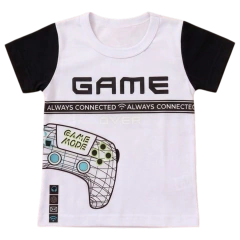 Conjunto Infantil Camiseta e Short Gamer White | Menino na internet